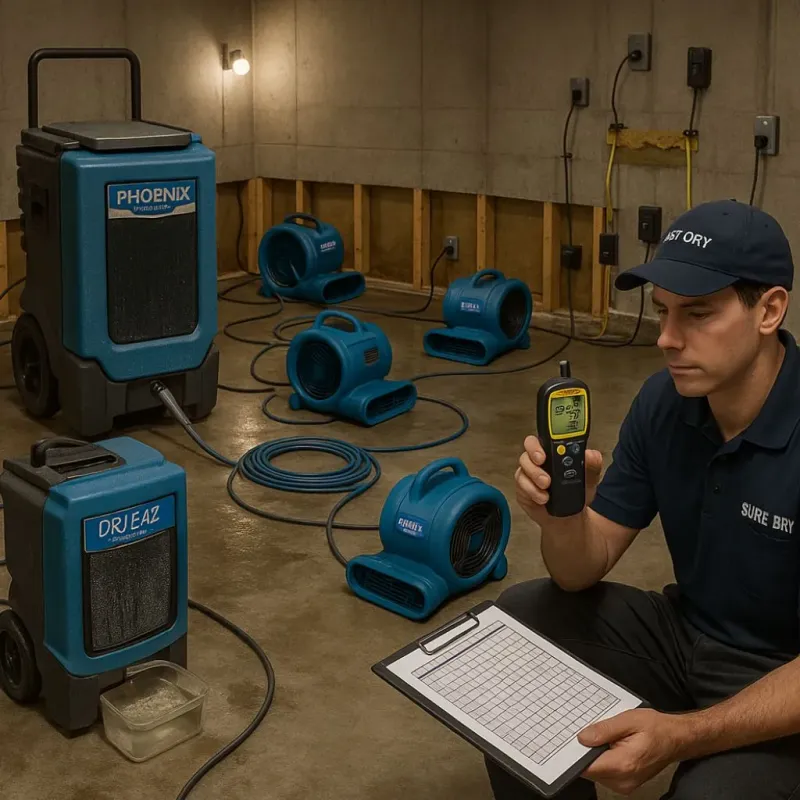 Structural Drying and Dehumidification process in Fluvanna County, VA